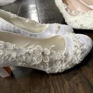 white wedding shoes